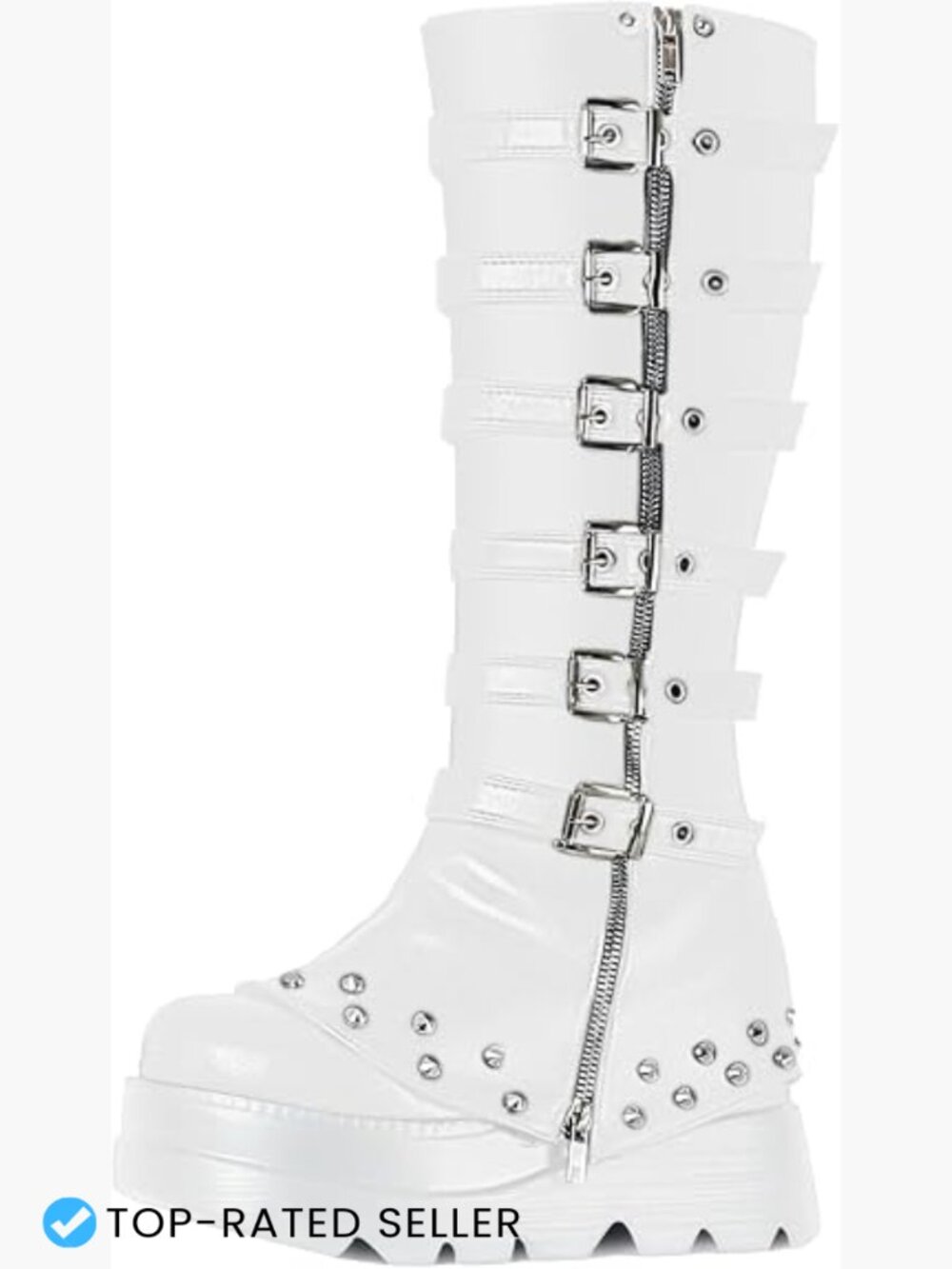 Gothic Platform Wedge Knee High Boots Chunky Heels Punk Cosplay Party Lace Up